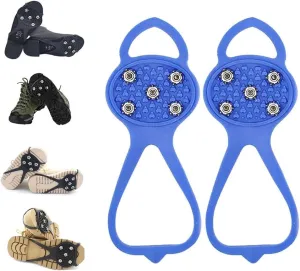 Universal Non-Slip Gripper Spikes, New Non Slip Gripper Spikes for Shoes, Traction Cleats Ice Snow Grips Anti Slip Silicone for Hiking Walking Climbing Fishing