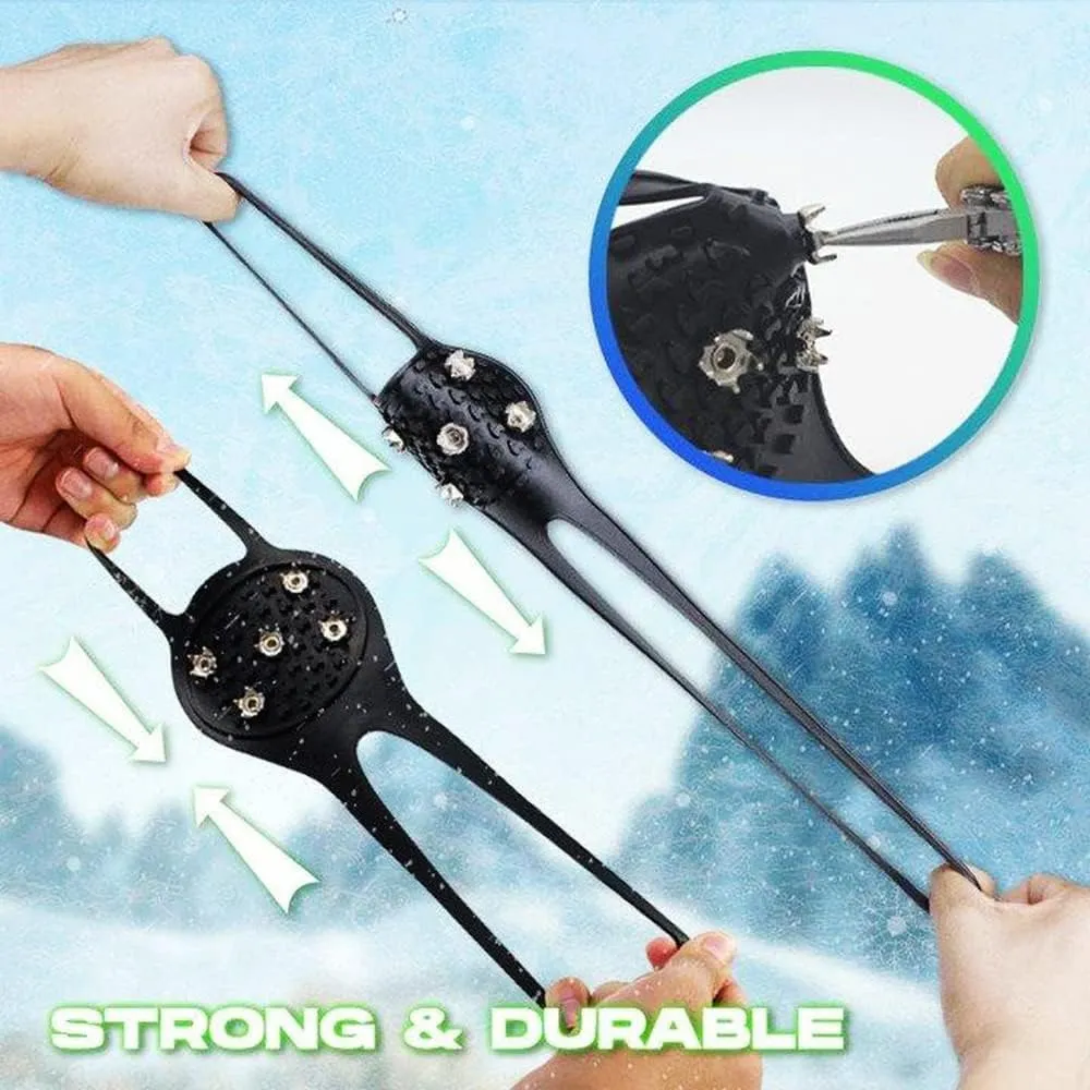 Universal Non-Slip Gripper Spikes, New Non Slip Gripper Spikes for Shoes, Traction Cleats Ice Snow Grips Anti Slip Silicone for Hiking Walking Climbing Fishing