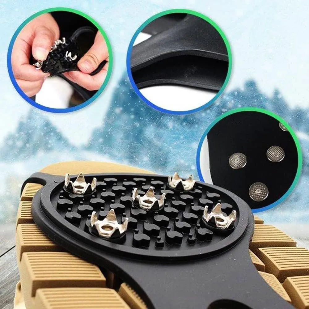 Universal Non-Slip Gripper Spikes, New Non Slip Gripper Spikes for Shoes, Traction Cleats Ice Snow Grips Anti Slip Silicone for Hiking Walking Climbing Fishing