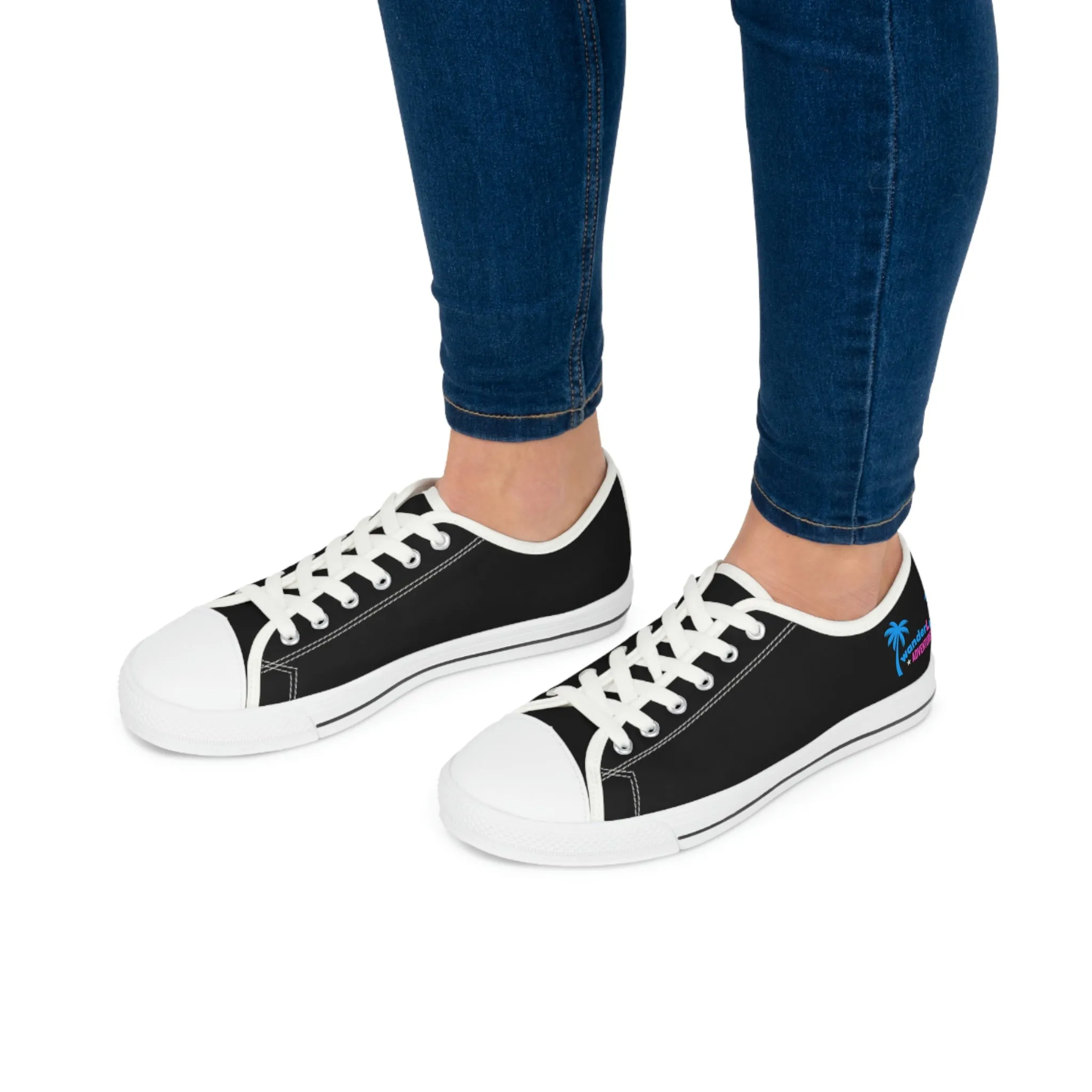 wanderLuSt ADVENTURES Black Women's Low Top Sneakers