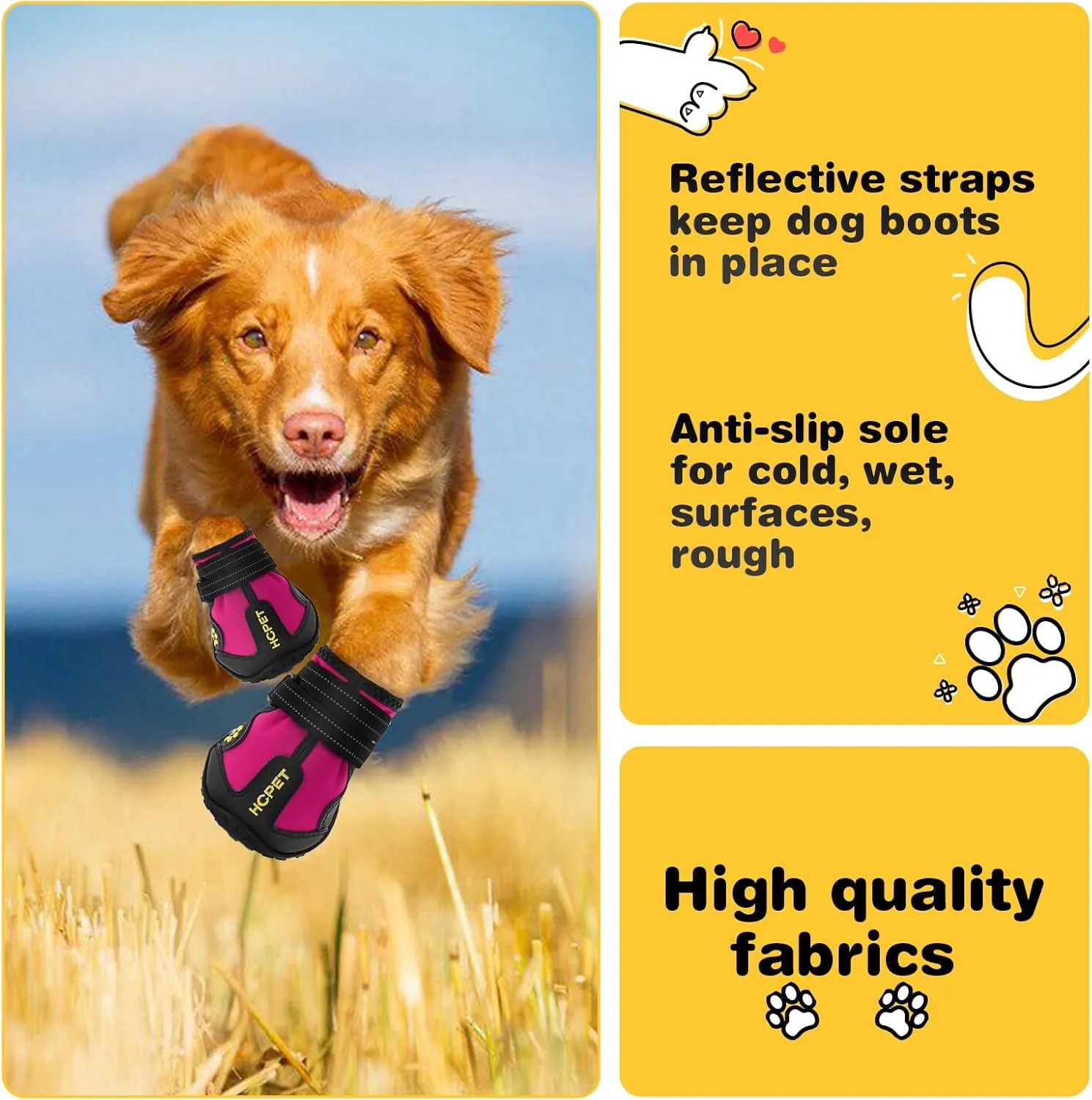 Waterproof Dog Boots – Anti-Slip Paw  for Summer & Winter