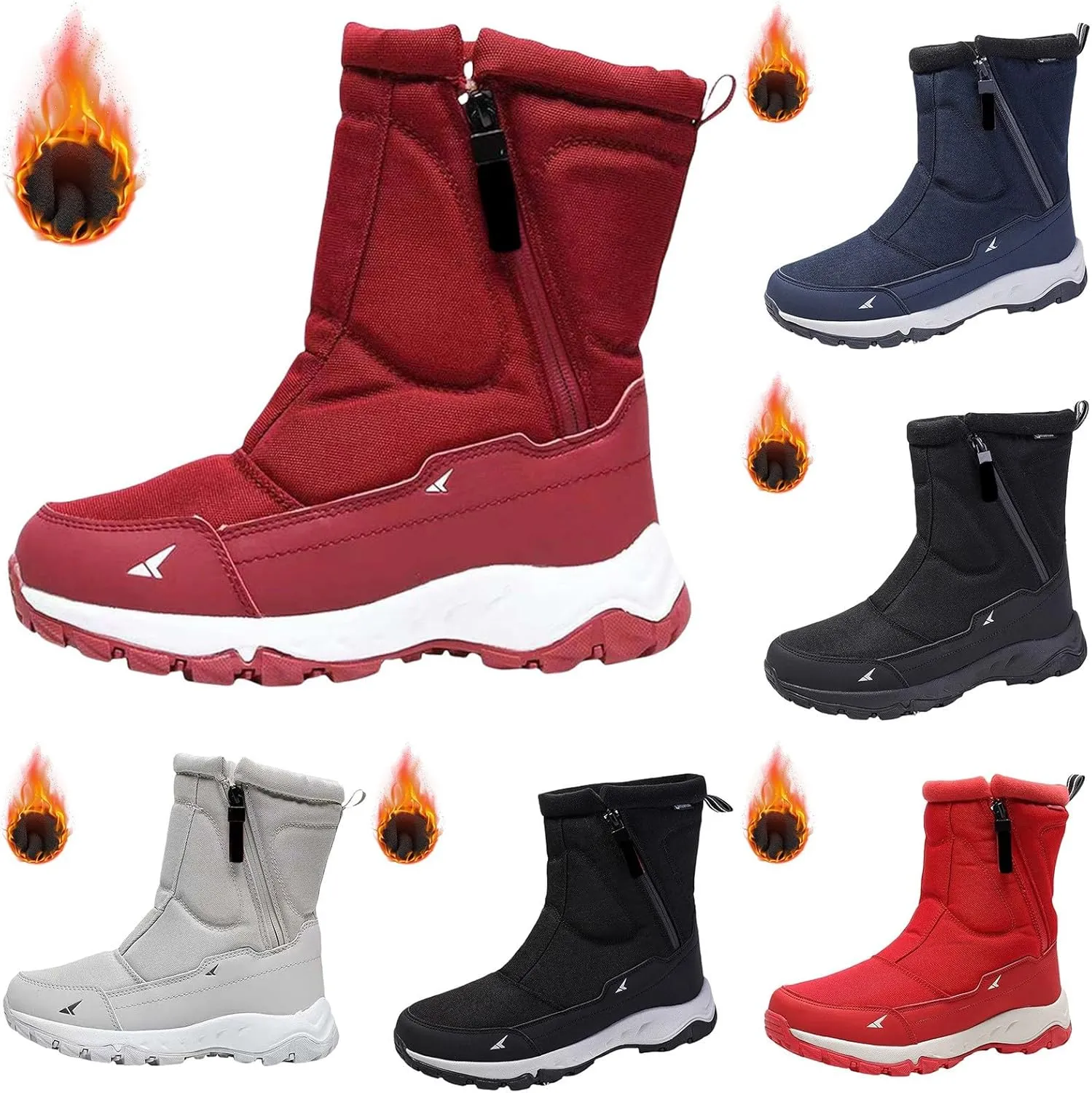 Winter Boots Men's Warm Snow Shoes Width Winter Shoes Barefoot Shoes Snow Boots Outdoor Hiking Lightweight Boots