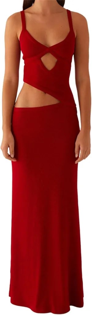 Women Sexy Spaghetti Strap Maxi Dresses Cutout Bodycon Cami Long Slip Dress Sleeveless Backless Slim Fit Cami Dress