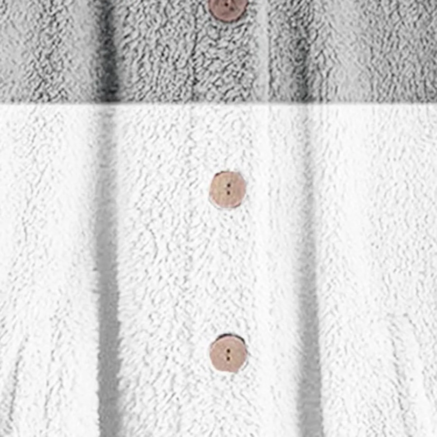 Womens Fuzzy Fleece Jacket Button Hem Plus Size Hoodie Top Sweater Blouse Outerwear with Pockets Snow Jackets for