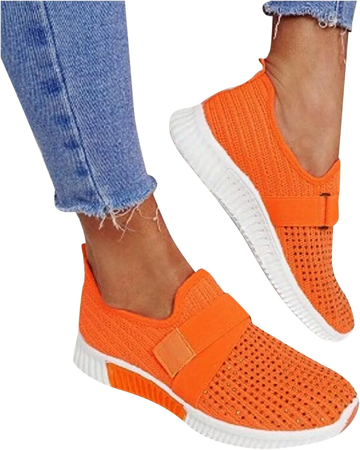 Womens Orthopedic Walking Loafers Slip On Sneakers with Arch Support Comfortable Casual Shoes Plantar Fasciitis Relief Foot Heel Pain Diabetic Feet
