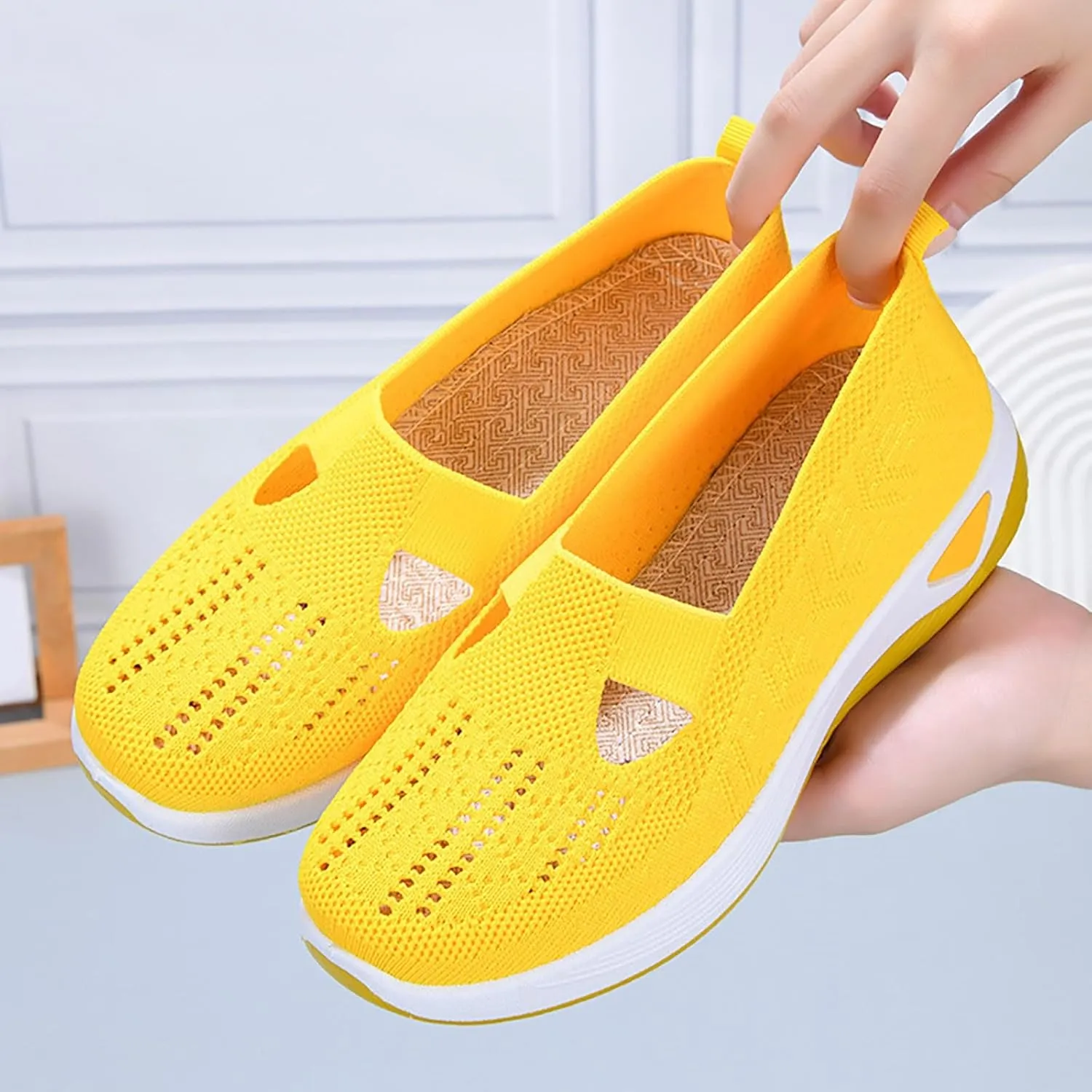 Women's Woven Orthopedic Breathable Soft Shoes Mens Tennis Shoes High Top Casual Tennis Shoes Fashion Sneakers 2025 Tennis Shoe Loafers Casual Slip On