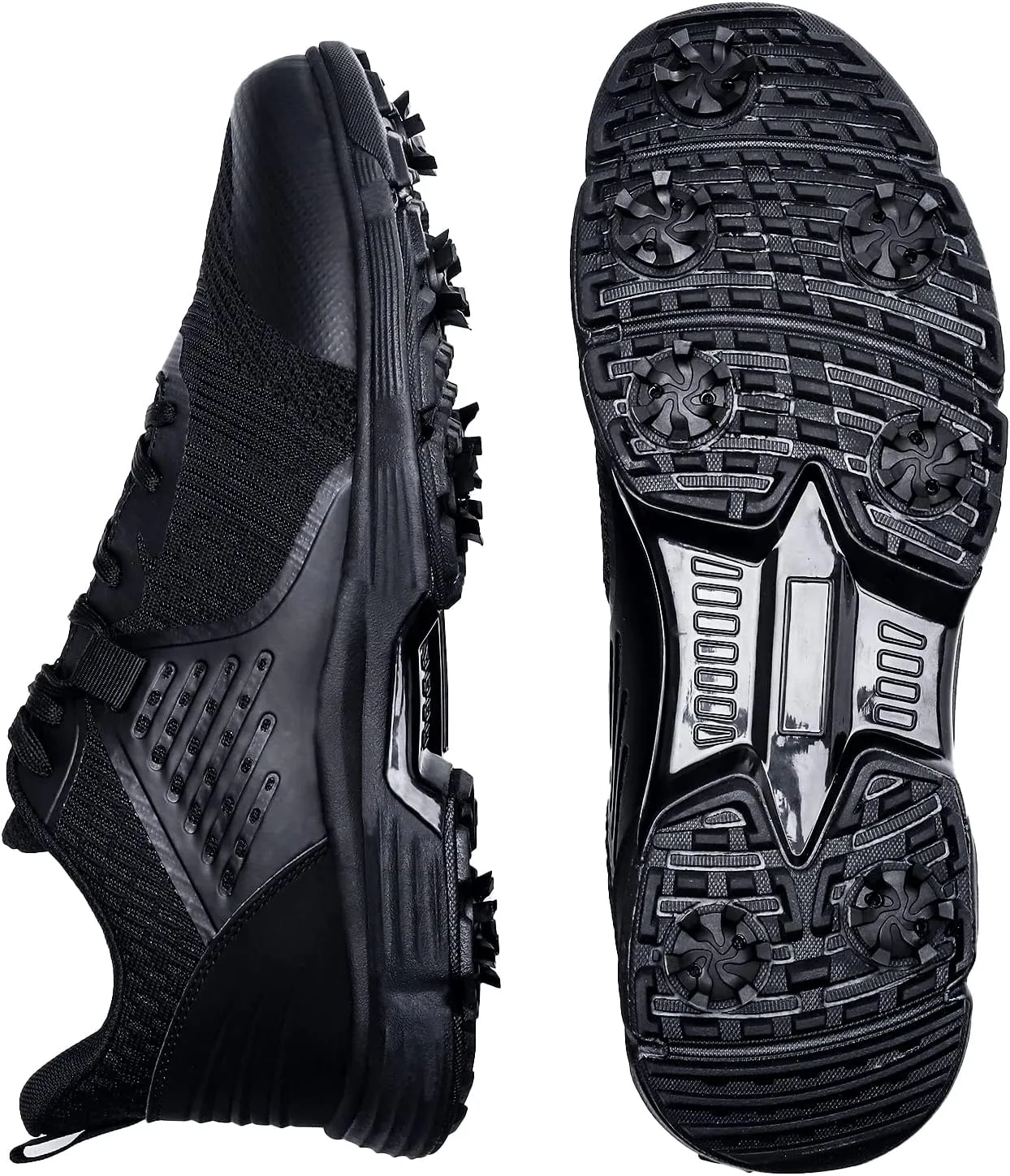 ZVC Golf Shoes Men with Spikes Mesh Breathable Professional Spiked Men Outdoor Golf Walking Sport Training